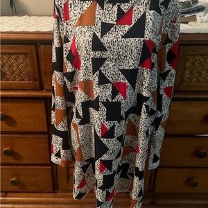 Abstract Geometric Long Sleeve Dress